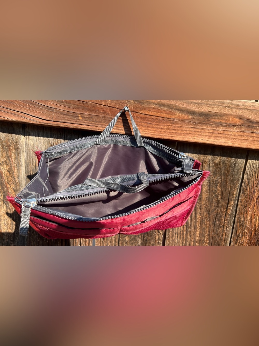 Compact bag Organizer with a lot of pockets - Burgundy